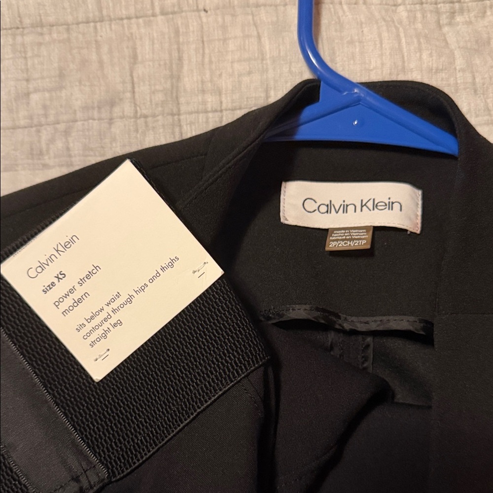 Calvin Klein Women's Black Open-Front Blazer and High Waist Trouser Pant Suit Se - Picture 4 of 4